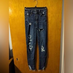 American Eagle High Rise Ripped Skinny Jeans